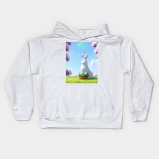 White Bunny-Easter Bunny Kids Hoodie